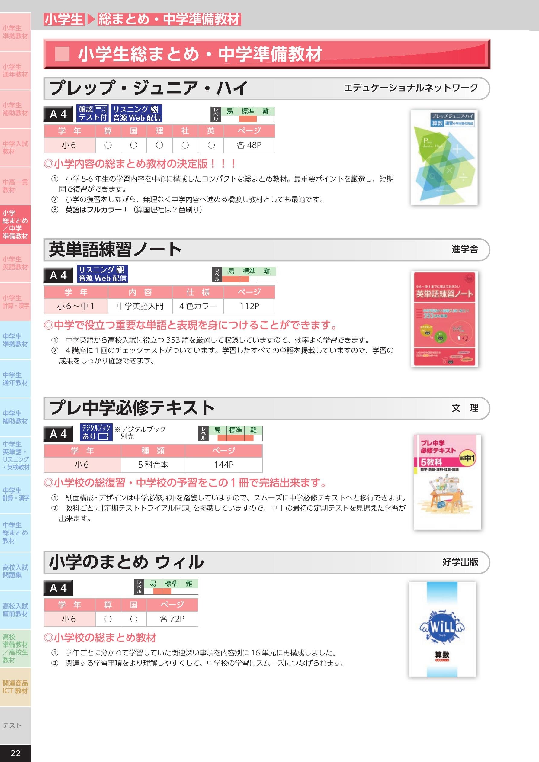 進学舎】2024年度通年用教材カタログ